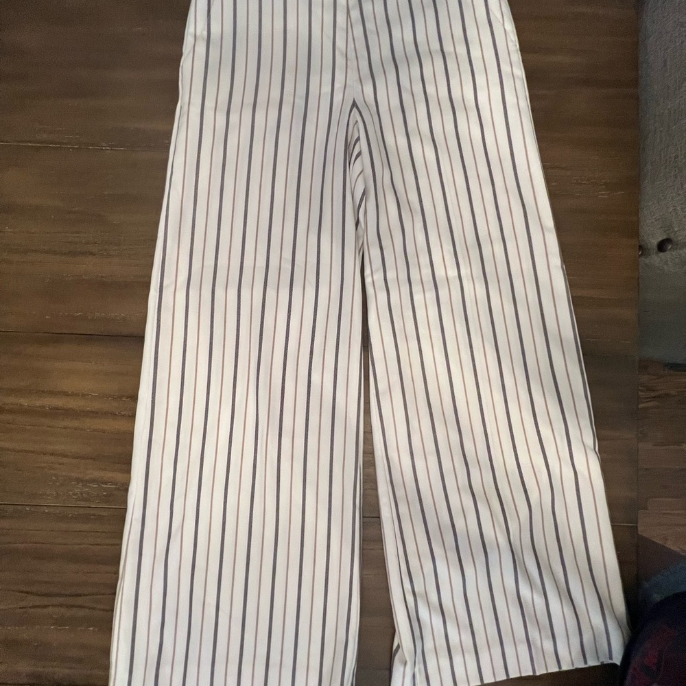 ANTONIO MELANI Cream and Brown Striped Pants
